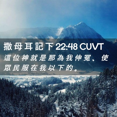 Picture 02 - 撒 母 耳 記 下 22:48 CUVT - 這 位 神 就 是 那 為 我 伸 冤 、 使 - Bible Verse Picture