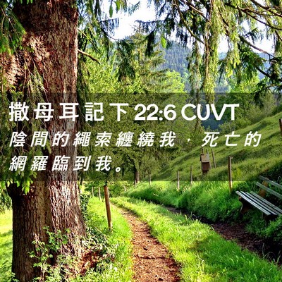 Picture 02 - 撒 母 耳 記 下 22:6 CUVT - 陰 間 的 繩 索 纏 繞 我 ， 死 亡 的 - Bible Verse Picture