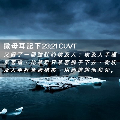 Picture 02 - 撒 母 耳 記 下 23:21 CUVT - 又 殺 了 一 個 強 壯 的 埃 及 人 ； - Bible Verse Picture