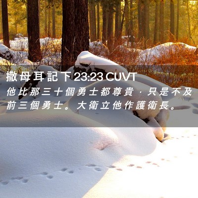 Picture 02 - 撒 母 耳 記 下 23:23 CUVT - 他 比 那 三 十 個 勇 士 都 尊 貴 ， - Bible Verse Picture
