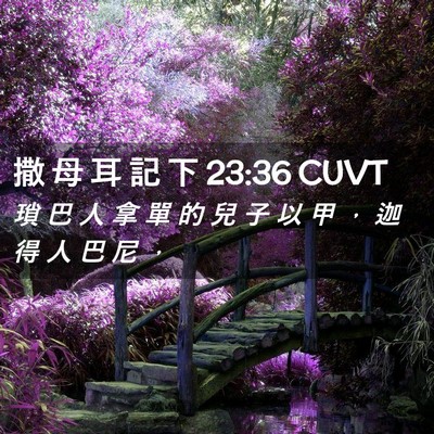 Picture 02 - 撒 母 耳 記 下 23:36 CUVT - 瑣 巴 人 拿 單 的 兒 子 以 甲 ， 迦 - Bible Verse Picture