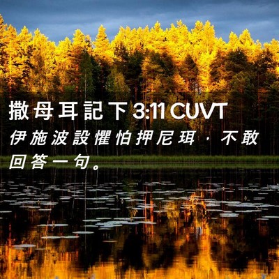 Picture 02 - 撒 母 耳 記 下 3:11 CUVT - 伊 施 波 設 懼 怕 押 尼 珥 ， 不 敢 - Bible Verse Picture