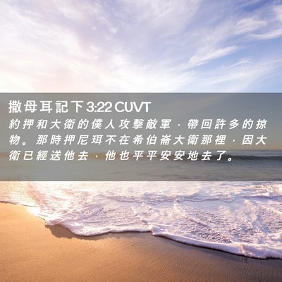 Picture 02 - 撒 母 耳 記 下 3:22 CUVT - 約 押 和 大 衛 的 僕 人 攻 擊 敵 軍 - Bible Verse Picture
