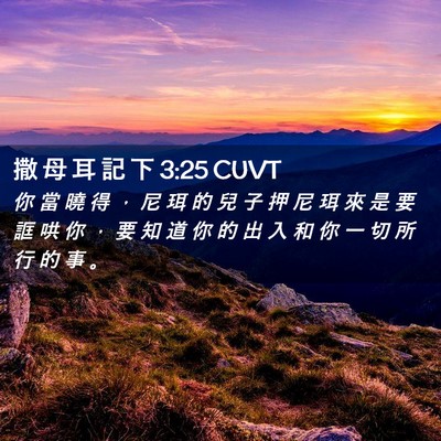 Picture 02 - 撒 母 耳 記 下 3:25 CUVT - 你 當 曉 得 ， 尼 珥 的 兒 子 押 尼 - Bible Verse Picture
