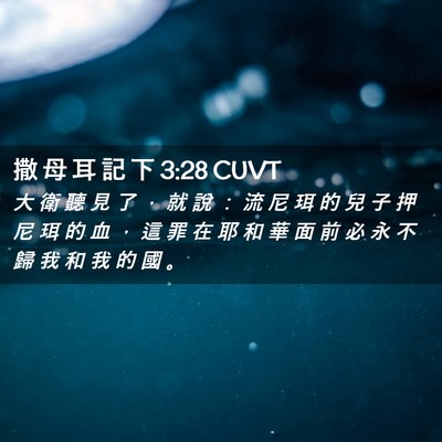 Picture 02 - 撒 母 耳 記 下 3:28 CUVT - 大 衛 聽 見 了 ， 就 說 ： 流 尼 珥 - Bible Verse Picture