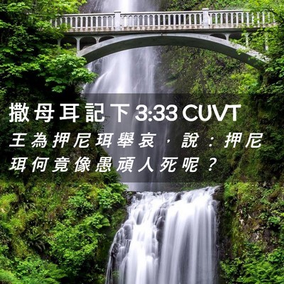 Picture 02 - 撒 母 耳 記 下 3:33 CUVT - 王 為 押 尼 珥 舉 哀 ， 說 ： 押 尼 - Bible Verse Picture