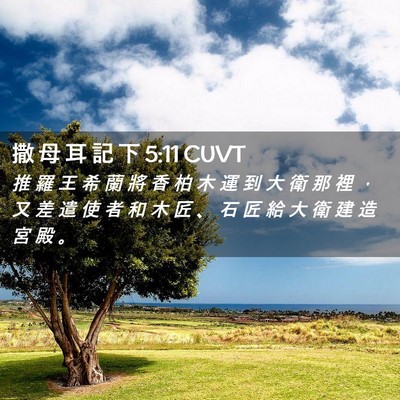 Picture 02 - 撒 母 耳 記 下 5:11 CUVT - 推 羅 王 希 蘭 將 香 柏 木 運 到 大 - Bible Verse Picture