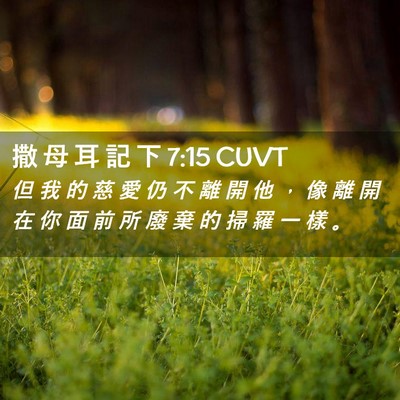 Picture 02 - 撒 母 耳 記 下 7:15 CUVT - 但 我 的 慈 愛 仍 不 離 開 他 ， 像 - Bible Verse Picture