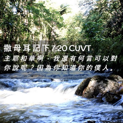 Picture 02 - 撒 母 耳 記 下 7:20 CUVT - 主 耶 和 華 啊 ， 我 還 有 何 言 可 - Bible Verse Picture
