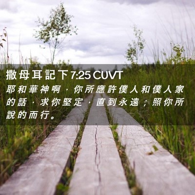 Picture 02 - 撒 母 耳 記 下 7:25 CUVT - 耶 和 華 神 啊 ， 你 所 應 許 僕 人 - Bible Verse Picture