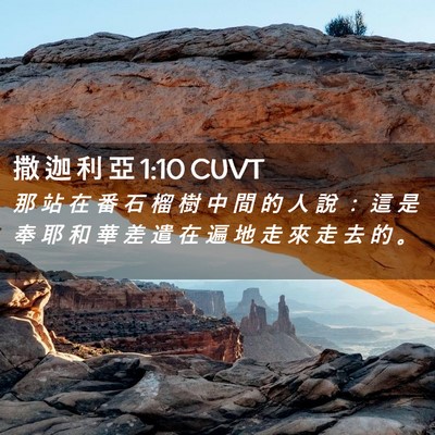 Picture 02 - 撒 迦 利 亞 1:10 CUVT - 那 站 在 番 石 榴 樹 中 間 的 人 說 - Bible Verse Picture