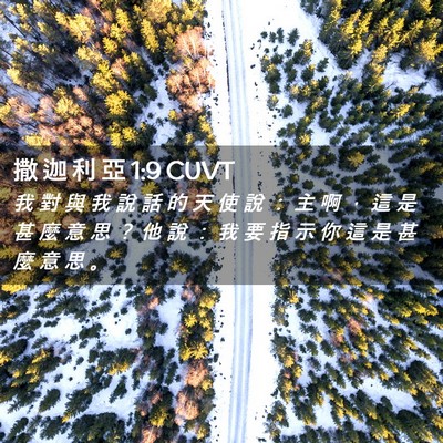 Picture 02 - 撒 迦 利 亞 1:9 CUVT - 我 對 與 我 說 話 的 天 使 說 ： 主 - Bible Verse Picture