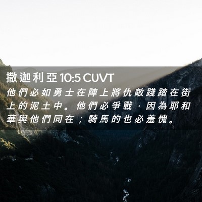 Picture 02 - 撒 迦 利 亞 10:5 CUVT - 他 們 必 如 勇 士 在 陣 上 將 仇 敵 - Bible Verse Picture