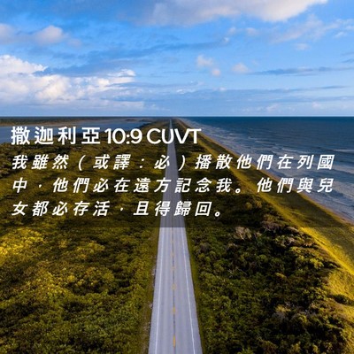 Picture 02 - 撒 迦 利 亞 10:9 CUVT - 我 雖 然 （ 或 譯 ： 必 ） 播 散 他 - Bible Verse Picture