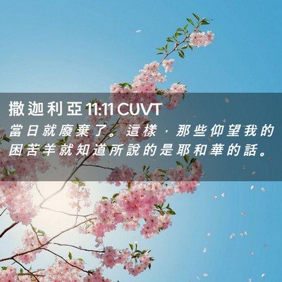Picture 02 - 撒 迦 利 亞 11:11 CUVT - 當 日 就 廢 棄 了 。 這 樣 ， 那 些 - Bible Verse Picture