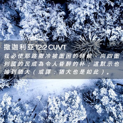 Picture 02 - 撒 迦 利 亞 12:2 CUVT - 我 必 使 耶 路 撒 冷 被 圍 困 的 時 - Bible Verse Picture