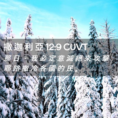 Picture 02 - 撒 迦 利 亞 12:9 CUVT - 那 日 ， 我 必 定 意 滅 絕 來 攻 擊 - Bible Verse Picture