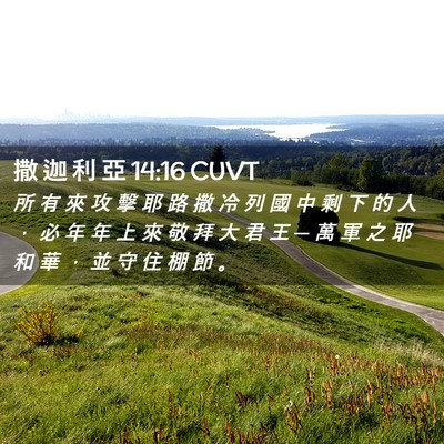 Picture 02 - 撒 迦 利 亞 14:16 CUVT - 所 有 來 攻 擊 耶 路 撒 冷 列 國 中 - Bible Verse Picture