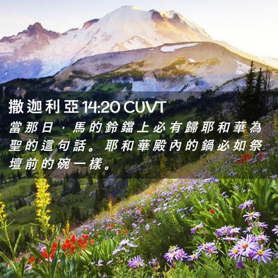 Picture 02 - 撒 迦 利 亞 14:20 CUVT - 當 那 日 ， 馬 的 鈴 鐺 上 必 有 歸 - Bible Verse Picture