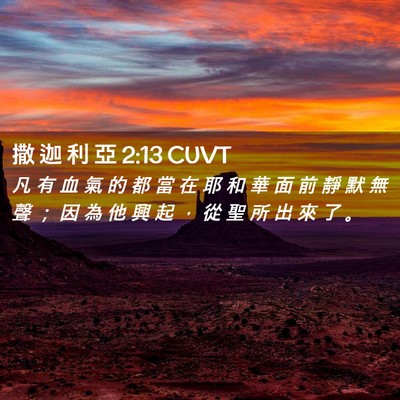 Picture 02 - 撒 迦 利 亞 2:13 CUVT - 凡 有 血 氣 的 都 當 在 耶 和 華 面 - Bible Verse Picture