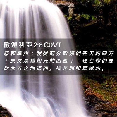 Picture 02 - 撒 迦 利 亞 2:6 CUVT - 耶 和 華 說 ： 我 從 前 分 散 你 們 - Bible Verse Picture
