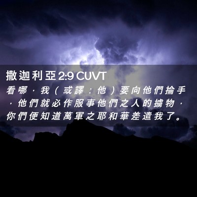 Picture 02 - 撒 迦 利 亞 2:9 CUVT - 看 哪 ， 我 （ 或 譯 ： 他 ） 要 向 - Bible Verse Picture