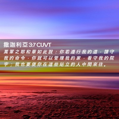 Picture 02 - 撒 迦 利 亞 3:7 CUVT - 萬 軍 之 耶 和 華 如 此 說 ： 你 若 - Bible Verse Picture