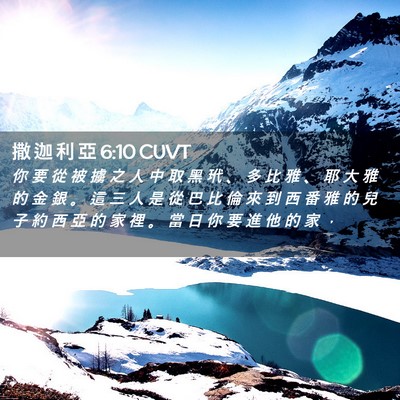 Picture 02 - 撒 迦 利 亞 6:10 CUVT - 你 要 從 被 擄 之 人 中 取 黑 玳 、 - Bible Verse Picture