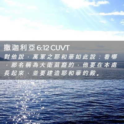 Picture 02 - 撒 迦 利 亞 6:12 CUVT - 對 他 說 ， 萬 軍 之 耶 和 華 如 此 - Bible Verse Picture