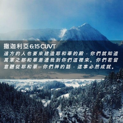 Picture 02 - 撒 迦 利 亞 6:15 CUVT - 遠 方 的 人 也 要 來 建 造 耶 和 華 - Bible Verse Picture