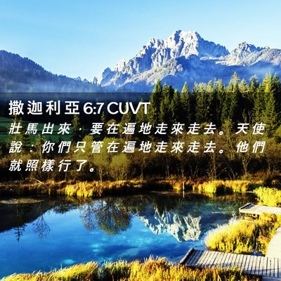 Picture 02 - 撒 迦 利 亞 6:7 CUVT - 壯 馬 出 來 ， 要 在 遍 地 走 來 走 - Bible Verse Picture