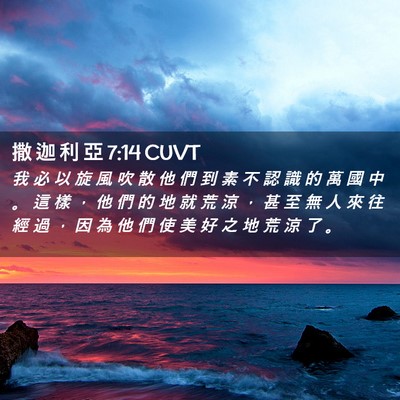 Picture 02 - 撒 迦 利 亞 7:14 CUVT - 我 必 以 旋 風 吹 散 他 們 到 素 不 - Bible Verse Picture
