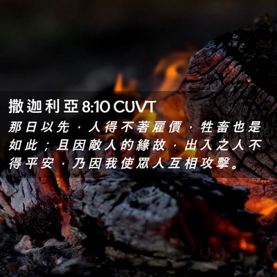 Picture 02 - 撒 迦 利 亞 8:10 CUVT - 那 日 以 先 ， 人 得 不 著 雇 價 ， - Bible Verse Picture