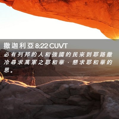 Picture 02 - 撒 迦 利 亞 8:22 CUVT - 必 有 列 邦 的 人 和 強 國 的 民 來 - Bible Verse Picture