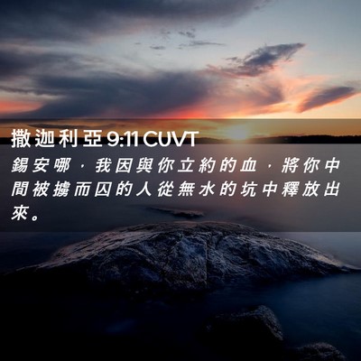 Picture 02 - 撒 迦 利 亞 9:11 CUVT - 錫 安 哪 ， 我 因 與 你 立 約 的 血 - Bible Verse Picture