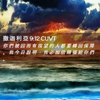Picture 02 - 撒 迦 利 亞 9:12 CUVT - 你 們 被 囚 而 有 指 望 的 人 都 要 - Bible Verse Picture