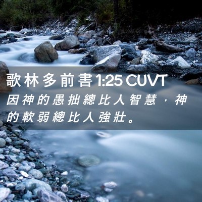 Picture 02 - 歌 林 多 前 書 1:25 CUVT - 因 神 的 愚 拙 總 比 人 智 慧 ， 神 - Bible Verse Picture