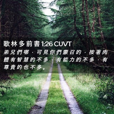 Picture 02 - 歌 林 多 前 書 1:26 CUVT - 弟 兄 們 哪 ， 可 見 你 們 蒙 召 的 - Bible Verse Picture