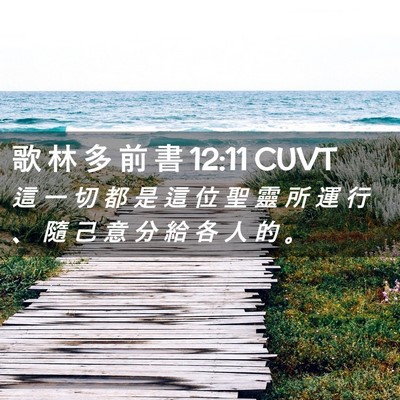 Picture 02 - 歌 林 多 前 書 12:11 CUVT - 這 一 切 都 是 這 位 聖 靈 所 運 行 - Bible Verse Picture
