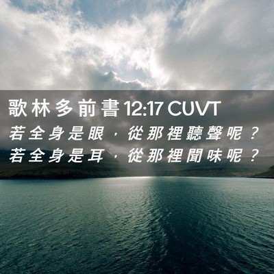 Picture 02 - 歌 林 多 前 書 12:17 CUVT - 若 全 身 是 眼 ， 從 那 裡 聽 聲 呢 - Bible Verse Picture