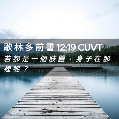 Picture 02 - 歌 林 多 前 書 12:19 CUVT - 若 都 是 一 個 肢 體 ， 身 子 在 那 - Bible Verse Picture