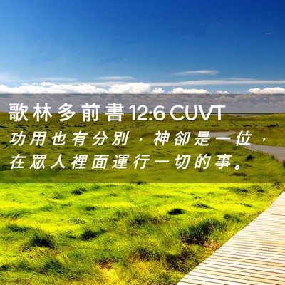 Picture 02 - 歌 林 多 前 書 12:6 CUVT - 功 用 也 有 分 別 ， 神 卻 是 一 位 - Bible Verse Picture