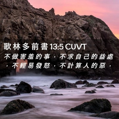 Picture 02 - 歌 林 多 前 書 13:5 CUVT - 不 做 害 羞 的 事 ， 不 求 自 己 的 - Bible Verse Picture