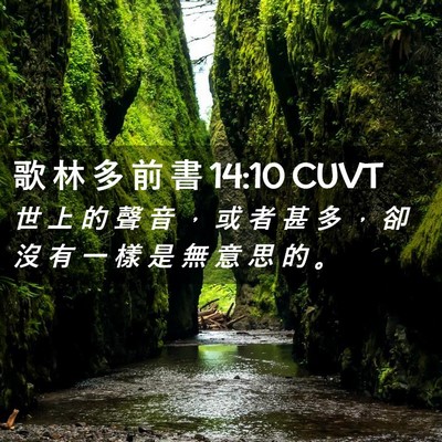 Picture 02 - 歌 林 多 前 書 14:10 CUVT - 世 上 的 聲 音 ， 或 者 甚 多 ， 卻 - Bible Verse Picture