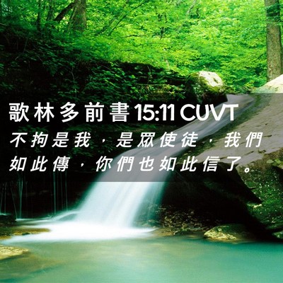 Picture 02 - 歌 林 多 前 書 15:11 CUVT - 不 拘 是 我 ， 是 眾 使 徒 ， 我 們 - Bible Verse Picture