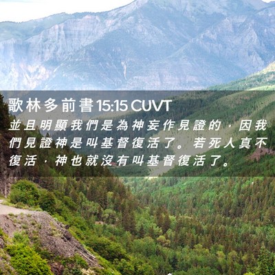 Picture 02 - 歌 林 多 前 書 15:15 CUVT - 並 且 明 顯 我 們 是 為 神 妄 作 見 - Bible Verse Picture