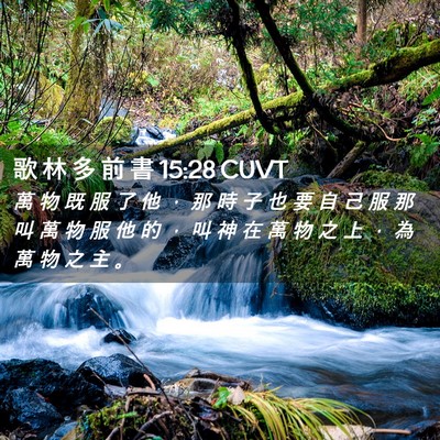 Picture 02 - 歌 林 多 前 書 15:28 CUVT - 萬 物 既 服 了 他 ， 那 時 子 也 要 - Bible Verse Picture