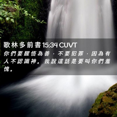 Picture 02 - 歌 林 多 前 書 15:34 CUVT - 你 們 要 醒 悟 為 善 ， 不 要 犯 罪 - Bible Verse Picture