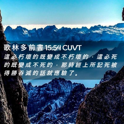 Picture 02 - 歌 林 多 前 書 15:54 CUVT - 這 必 朽 壞 的 既 變 成 不 朽 壞 的 - Bible Verse Picture