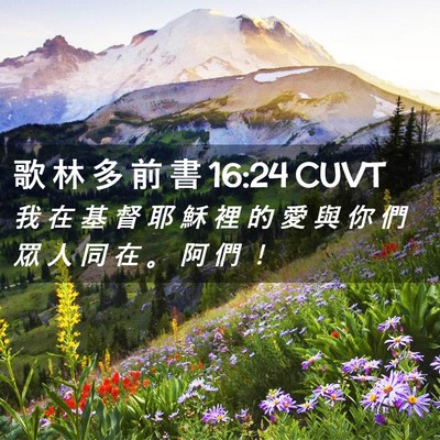 Picture 02 - 歌 林 多 前 書 16:24 CUVT - 我 在 基 督 耶 穌 裡 的 愛 與 你 們 - Bible Verse Picture